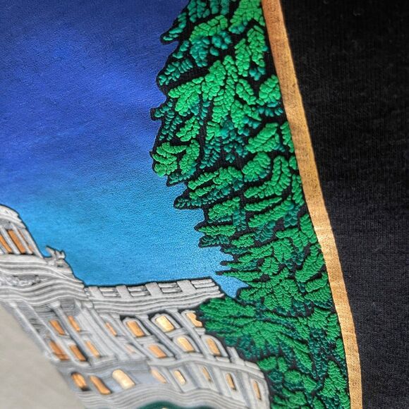 Vintage 80s Keehn Scenes State Capitol Sz L Foil Printed Rare Made In‎ USA - Picture 11 of 14